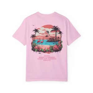 Flamingos dance Unisex Garment-Dyed T-shirt