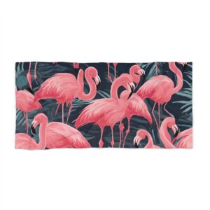 Flamingo Flockers Beach Towel
