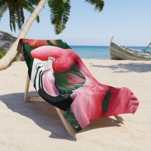 Big flamingo Beach Towel