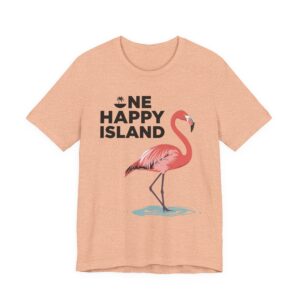 One Happy Island Flamingo Tee — Tropical Vacation Shirt