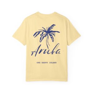Aruba Palm T-Shirt — 'One Happy Island' Casual Vacation Tee