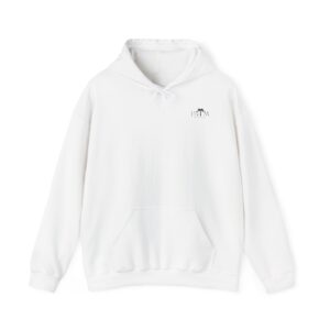 Minimalist 'PAlM Beach Aruba' Logo Hoodie — White Graphic Hooded Sweatshirt