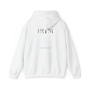 Minimalist 'PAlM Beach Aruba' Logo Hoodie — White Graphic Hooded Sweatshirt