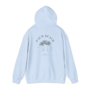 Palm Beach Vintage Palm Tree Hoodie — Minimal Coastal Beach Sweatshirt