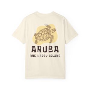 Aruba One Happy Island Turtle T-Shirt (Sunset Coral)