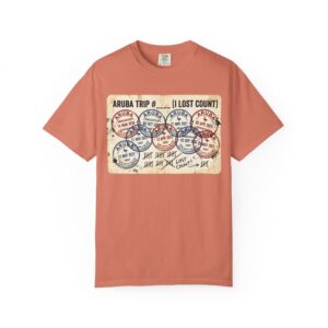 Aruba Vacation Stamp T-Shirt – 'Aruba Trip # (Lost Count)' Vintage Travel Tee